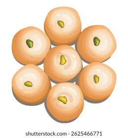 Peda Indian Sweets ou Mithai Food. Ilustração vetorial
