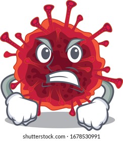 Pedacovirus cartoon character design with angry face