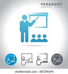 Pedagogy Icon Set, Collection Of Education Icons, Vector Illustration