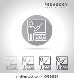 Pedagogy Outline Icon Set, Collection Of Education Icons, Vector Illustration