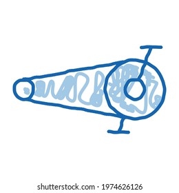 Pedal Bike Chain sketch icon vector. Hand drawn blue doodle line art Pedal Bike Chain Sign. isolated symbol illustration
