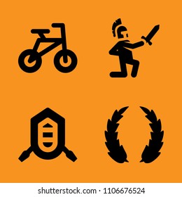 pedal, fitness, track and icon icons set. Vector illustration for web and design