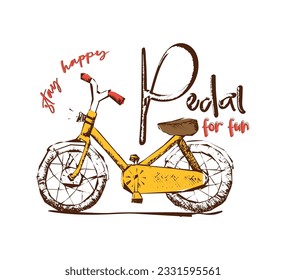 Pedal for fun vector illustration best use for T shirt, banner or other