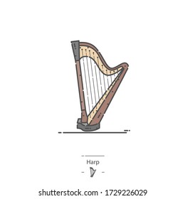 Pedal Harp - Line color icon