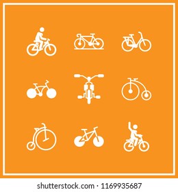 pedal icon. 9 pedal vector set. bicycle icons for web and design about pedal theme