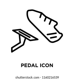 Pedal icon vector isolated on white background, Pedal transparent sign , linear symbol and stroke design elements in outline style
