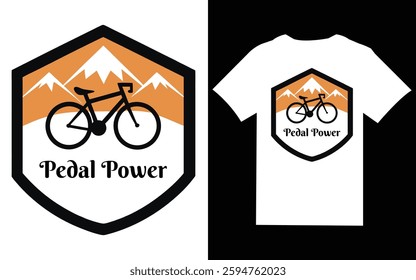 Pedal Power Vintage T-shirt Design