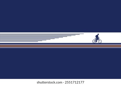 Pedalando através das listras, a silhueta do ciclista emerge como um ícone de liberdade e movimento.