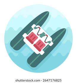 Pedalo boat beach vector icon. Beach. Summer. Summertime. Holiday. Vacation, eps 10