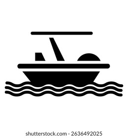 pedalo icon Flat outline fill black and white