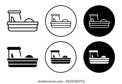 pedalo vector icon set collection. Pedalo Outline flat Icon.
