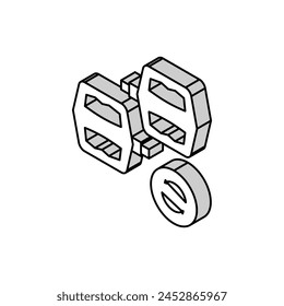 pedals replacement isometric icon vector. pedals replacement sign. isolated symbol illustration