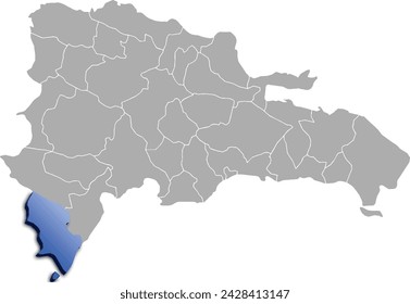 PEDERNALES DEPARTMENT MAP STATE OF Dominican Republic 3D ISOMETRIC MAP