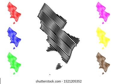 Pedernales (Dominican Republic, Hispaniola, Provinces of the Dominican Republic) map vector illustration, scribble sketch Pedernales (Isla Beata) map