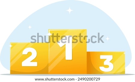 Pedestal for awarding the winners. Stock vector illustration