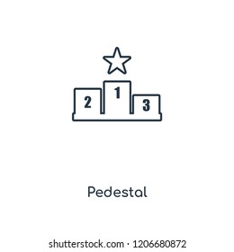 Pedestal concept line icon. Linear Pedestal concept outline symbol design. This simple element illustration can be used for web and mobile UI/UX.