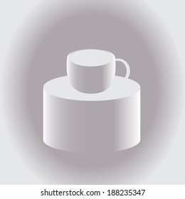Pedestal cup coffee, tea. vector illustration.