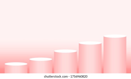 cilindro peatonal rojo pastel 5 pasos para la pantalla de producto