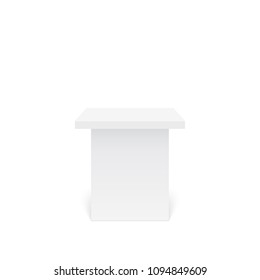 Pedestal for display. Platform for design. Realistic 3D empty podium