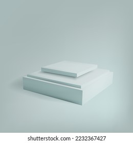 Pedestal para mostrar. Plataforma de diseño. Podio 3D vacío realista