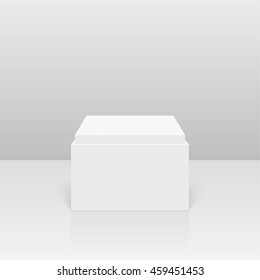 Pedestal for display. Platform for design. Realistic 3D empty podium