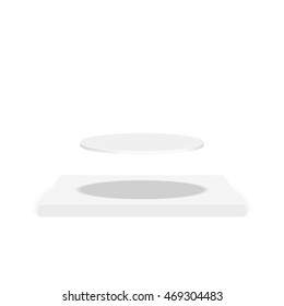Pedestal for display. Platform for design. Realistic 3D empty podium