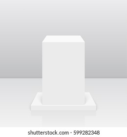 Pedestal for display. Platform for design. Realistic 3D empty podium