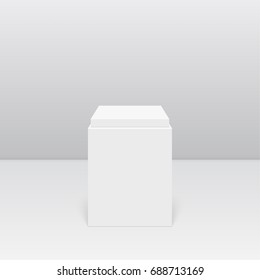Pedestal for display. Platform for design. Realistic 3D empty podium
