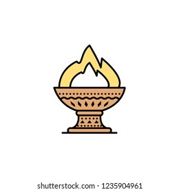 pedestal of fire icon. Element of color ancient greece icon for mobile concept and web apps. Colored pedestal of fire icon can be used for web and mobile on white background