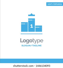 Pedestal, First, First Place, Education Blue Business Logo Template