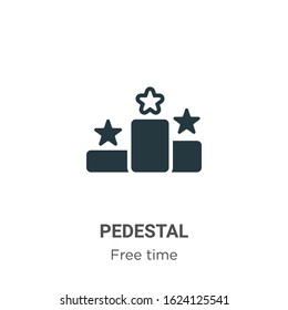 Pedestal glyph icon vector on white background. Flat vector pedestal icon symbol sign from modern free time collection for mobile concept and web apps design.