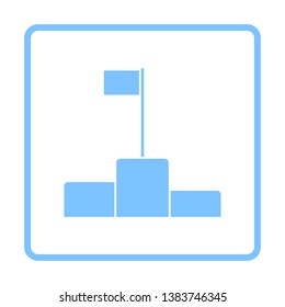 Pedestal Icon. Blue Frame Design. Vector Illustration.