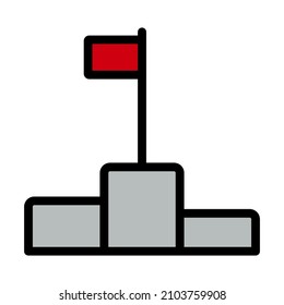 Pedestal Icon. Editable Bold Outline With Color Fill Design. Vector Illustration.