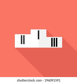 Pedestal icon. Flat design style modern vector illustration. Isolated on stylish color background. Flat long shadow icon. Elements in flat design.