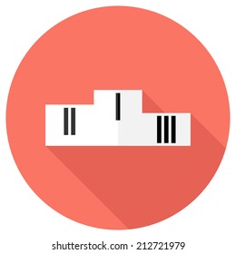 Pedestal icon. Flat design style modern vector illustration. Isolated on stylish color background. Flat long shadow icon. Elements in flat design.