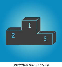 Pedestal icon. Flat vector illustration in black on white background. EPS 10