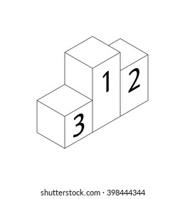 Pedestal icon, isometric 3d style 