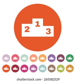 The pedestal icon. Podium symbol. Flat Vector illustration. Button Set