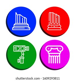 pedestal icon set. Collection of Column, Stabilizer icons