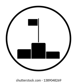Pedestal Icon. Thin Circle Stencil Design. Vector Illustration.