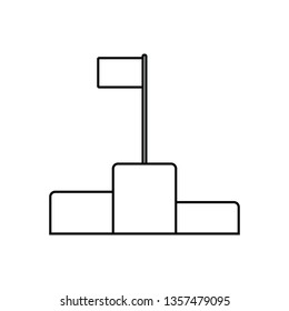 Pedestal icon. Thin line design. Vector illustration.