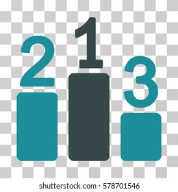Pedestal icon. Vector illustration style is flat iconic bicolor symbol, soft blue colors, transparent background. Designed for web and software interfaces.