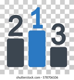 Pedestal icon. Vector illustration style is flat iconic bicolor symbol, smooth blue colors, transparent background. Designed for web and software interfaces.