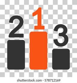 Pedestal icon. Vector illustration style is flat iconic bicolor symbol, orange and gray colors, transparent background. Designed for web and software interfaces.