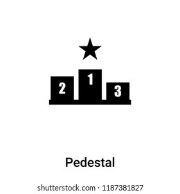 Pedestal icon vector isolated on white background, logo concept of Pedestal sign on transparent background, filled black symbol