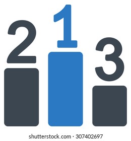 Pedestal icon. Vector style is flat bicolor symbols, smooth blue colors, rounded angles, white background.