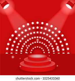 Pedestal with illumination. Vector illustration