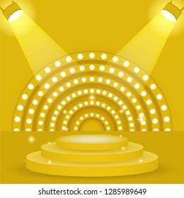 Pedestal with illumination. Vector illustration