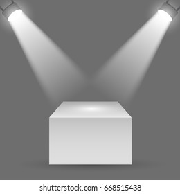 Pedestal with illumination. Vector illustration