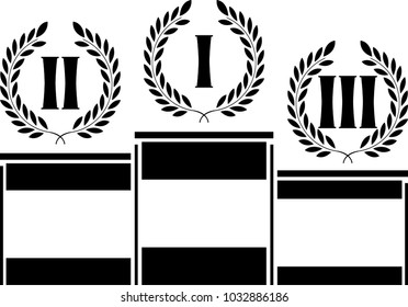 pedestal with laurel wreaths. stencil. second variant. vector illustration
